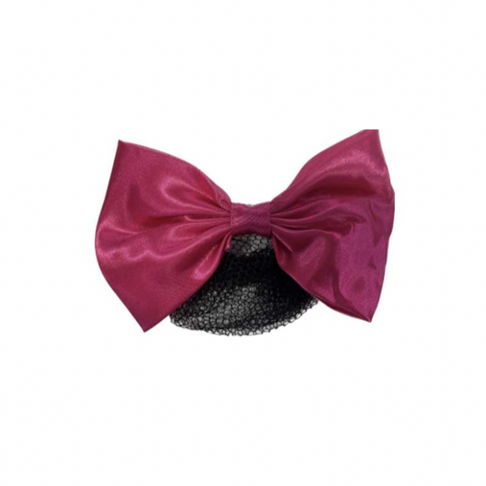 Hair Bow with Bun Net - 12 Pack