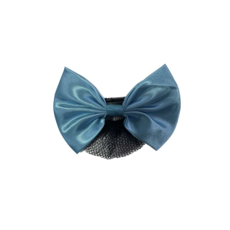 Hair Bow with Bun Net - 12 Pack