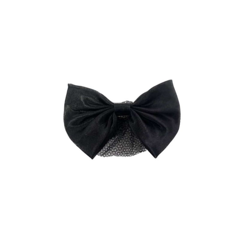 Hair Bow with Bun Net - 12 Pack