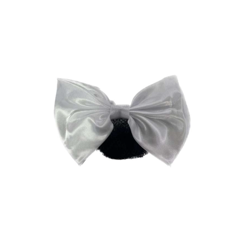 Hair Bow with Bun Net - 12 Pack