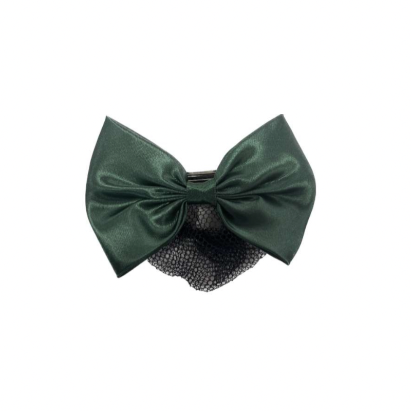 Hair Bow with Bun Net - 12 Pack