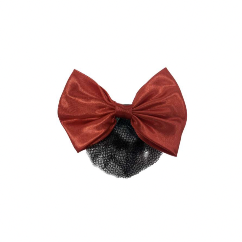Hair Bow with Bun Net - 12 Pack