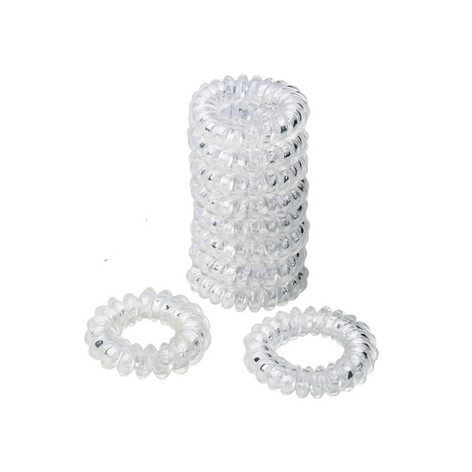 Clear Spiral Hair Ties 6 Piece